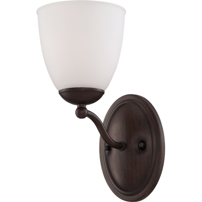 Nuvo Lighting 60/5131  Patton - 1 Light Vanity Fixture with Frosted Glass in Prairie Bronze Finish